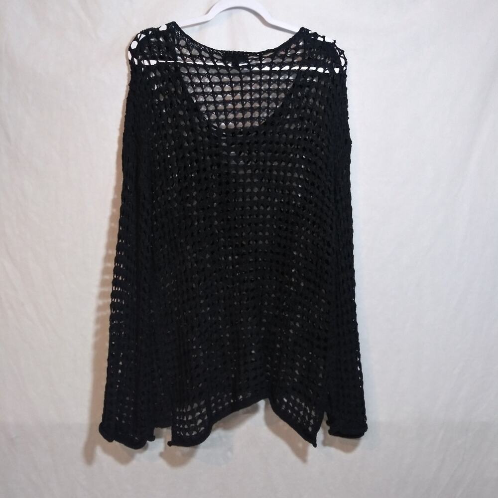 Blu Pepper Black Open-Knit Crochet Sweater - Picture 8 of 9